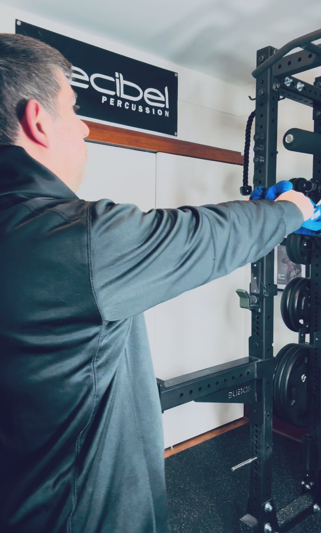 Kodo Gi Grip Cable Attachment exercise example for martial arts and home gym.