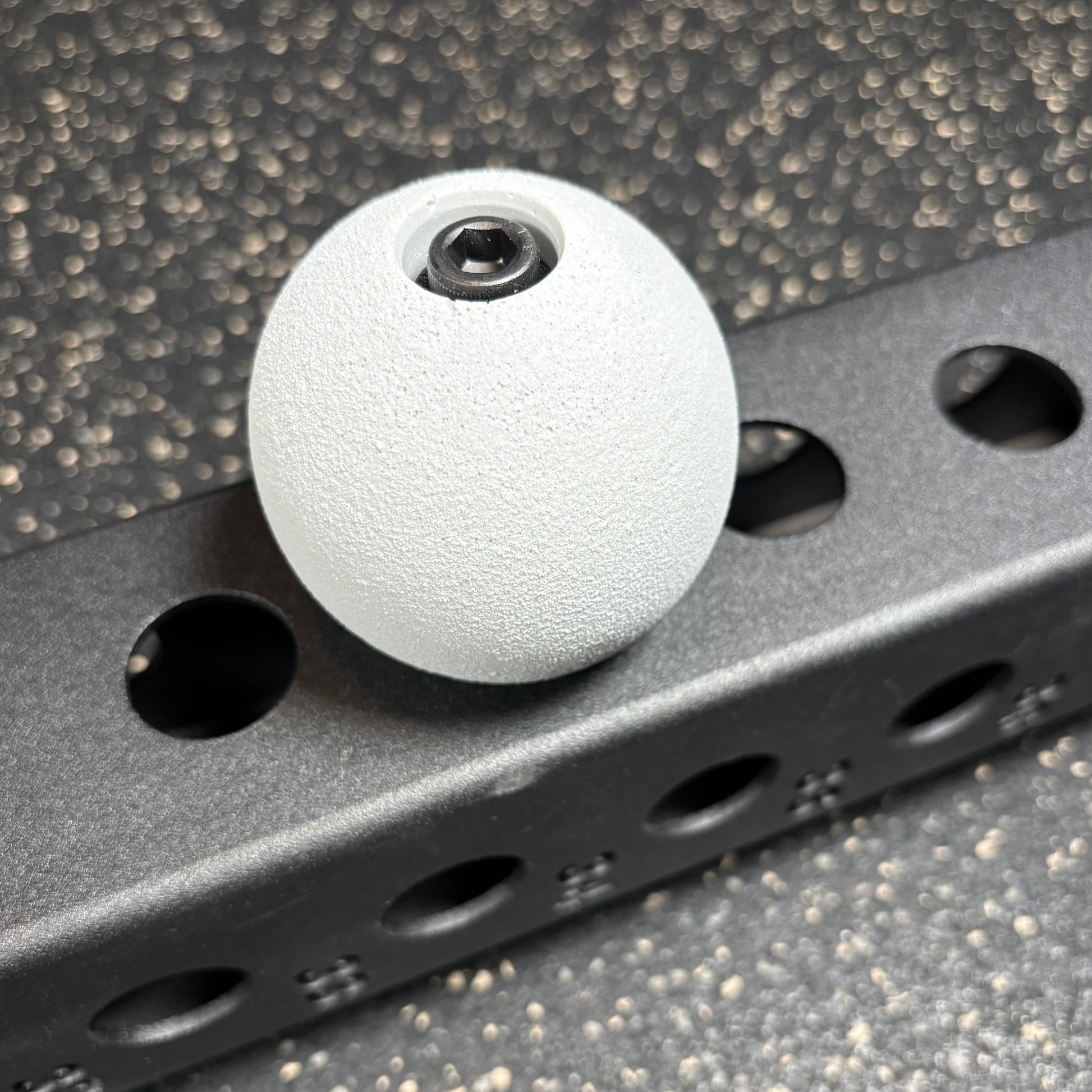 Kodo white spherical climbing holds for gym equipment squat rack attachments and crossmember