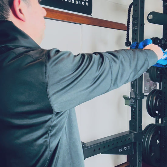 Kodo Gi Grip Cable Attachment exercise example for martial arts and home gym. 
